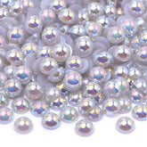 Light Silver Gray AB Resin Flat Back Pearls Multi Sizes WholesaleRhinestone